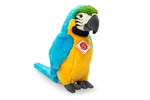 Teddy Hermann 94167 Loro pájaro, Guacamayo de Pecho Amarillo 27 cm, Peluche