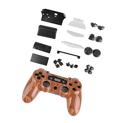 Tenlacum Cubierta de la placa frontal + botón completo de repuesto L1 R1 L2 R2 Botones de disparador Reparación del controlador Playstation 4 PS4 Slim PS4 Pro - Marrón