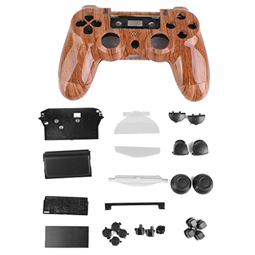 Tenlacum Cubierta de la placa frontal + botón completo de repuesto L1 R1 L2 R2 Botones de disparador Reparación del controlador Playstation 4 PS4 Slim PS4 Pro - Marrón