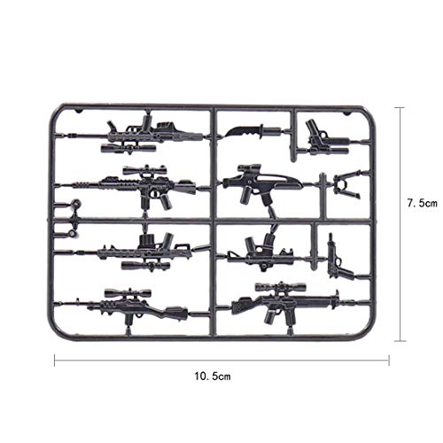 Tewerfitisme 392 piezas pequeñas de piezas militares, accesorios de armas, piezas de montaje de puzle, juguetes para niños, armas militares, juguetes compatibles con Lego
