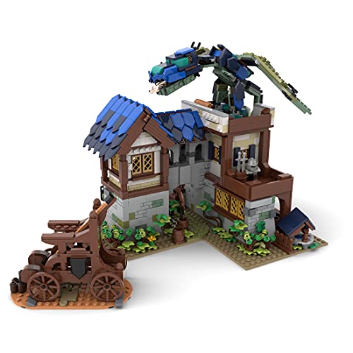 Tewerfitisme MOC-75365 - Juego de construcción modular de casa forja medieval, vista de calle, diseño de arquitectura, 2997, bloques de sujeción compatibles con Lego 21325 Schmied