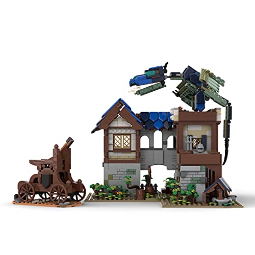 Tewerfitisme MOC-75365 - Juego de construcción modular de casa forja medieval, vista de calle, diseño de arquitectura, 2997, bloques de sujeción compatibles con Lego 21325 Schmied