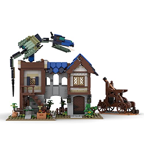 Tewerfitisme MOC-75365 - Juego de construcción modular de casa forja medieval, vista de calle, diseño de arquitectura, 2997, bloques de sujeción compatibles con Lego 21325 Schmied