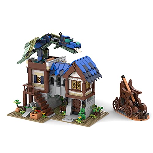 Tewerfitisme MOC-75365 - Juego de construcción modular de casa forja medieval, vista de calle, diseño de arquitectura, 2997, bloques de sujeción compatibles con Lego 21325 Schmied