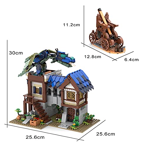 Tewerfitisme MOC-75365 - Juego de construcción modular de casa forja medieval, vista de calle, diseño de arquitectura, 2997, bloques de sujeción compatibles con Lego 21325 Schmied