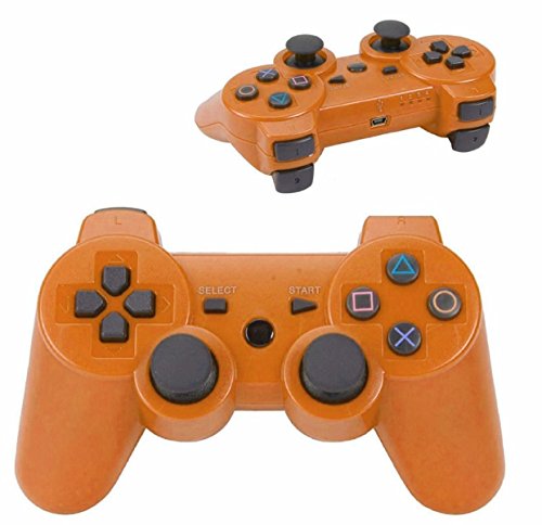 TheMax® PS3 Controller Wireless Orange PS3 Controller Gamepad PS3 Controller Joystick PS3 Controlador remoto doble vibración con cable de carga para controlador PS3 (naranja)