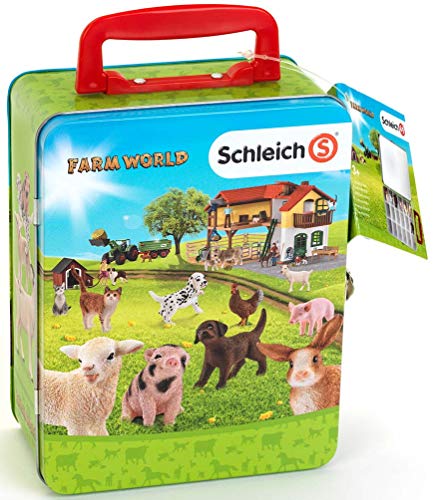 Theo Klein-3113 Schleich farm world maletin para coleccionar 18 animales, juguete, color surtido (3113)