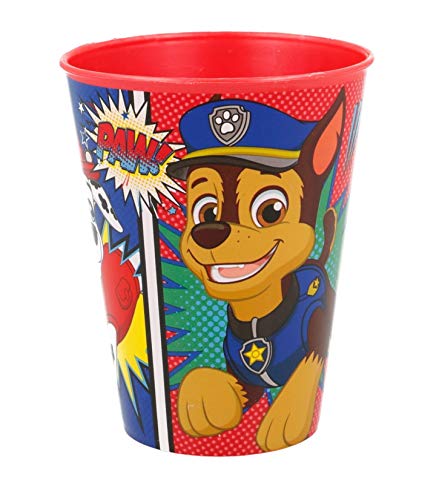 Theonoi 4 vasos infantiles de 260 ml/a elegir: Cars - PawPatrol - Los Vengadores - Blaze/vaso de plástico sin BPA - Regalo para niños - La Patrulla Canina