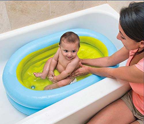 Thole Bathtub BañO Inflable Está Doblada Piscinas para NiñOs Familia Hinchables Juegos con Bomba De Pie 86x64x23cm