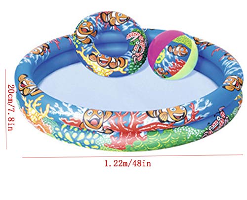 Thole Piscinas para NiñOs Inflables Material De PVC Familia Hinchables Juegos Jardin PequeñOs Conjunto De Piscina 48