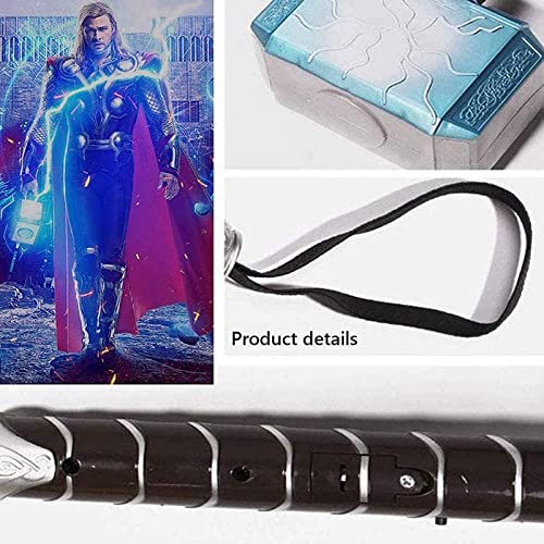 Thor Martillo Modelo 18cm con Luz LED Y Sonido Thor's Hammer Martillo para NiñOs Juguetes Interactivos para Padres E Hijos Juego De Roles Vengadores Héroes Thor's Hammer