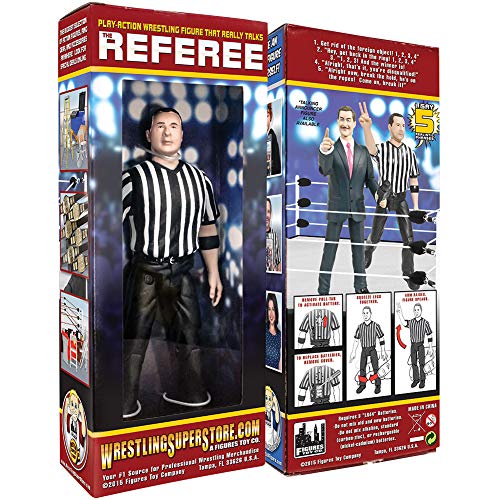 Three Counting and Talking Wrestling Referee Action Figure by Figures Toy Company