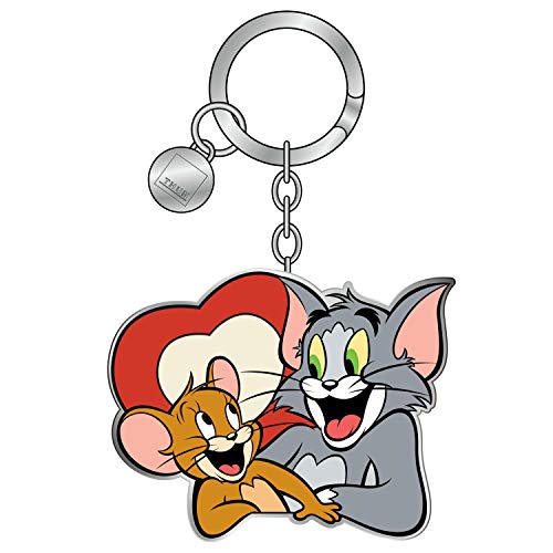 THUN - Llavero Tom y Jerry - Accesorio - Línea Warner Bros Tom y Jerry - Aleación de zinc chapada y latón chapado - 3,5 x 6,7 h cm