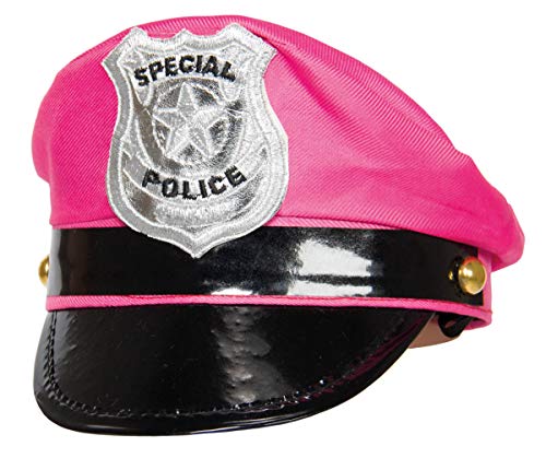 Tiara Head Band - Gorra de policía con Insignia Rosa, Gorra de policía en Banda de plástico para la Cabeza