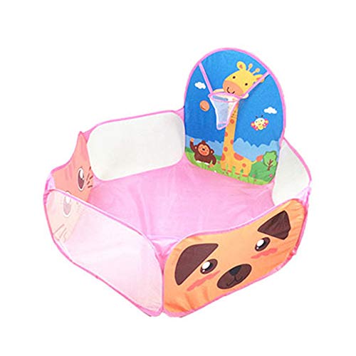 Tienda de juguetes Juego de niños Disparos de dibujos animados Pelota de océano Billar de ola Pelota de billar Carpa jirafa 1.2 M Playhouse Toy para juegos de interior y exterior ( Color : Rosado )