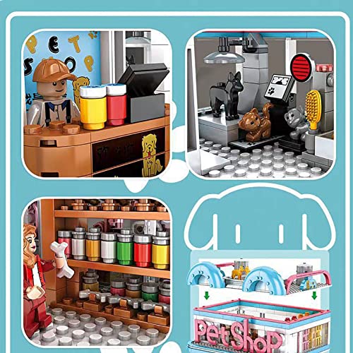 Tienda Mascotas con Luz, Kit Maquetas, Juguetes, Construcción Bloques, Regalo para Niñas y Niños 9 Años en Adelante.Compatible con Todas Las Marcas Principales