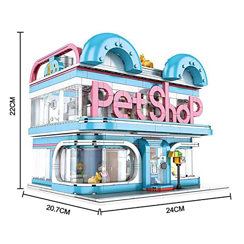 Tienda Mascotas con Luz, Kit Maquetas, Juguetes, Construcción Bloques, Regalo para Niñas y Niños 9 Años en Adelante.Compatible con Todas Las Marcas Principales