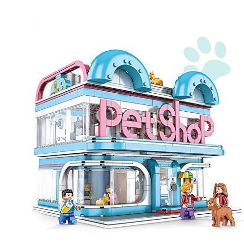 Tienda Mascotas con Luz, Kit Maquetas, Juguetes, Construcción Bloques, Regalo para Niñas y Niños 9 Años en Adelante.Compatible con Todas Las Marcas Principales