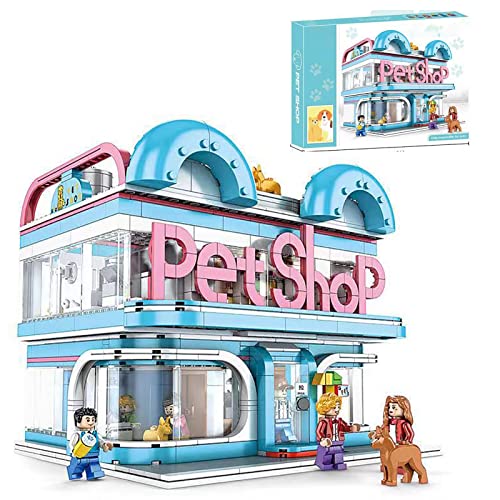 Tienda Mascotas con Luz, Kit Maquetas, Juguetes, Construcción Bloques, Regalo para Niñas y Niños 9 Años en Adelante.Compatible con Todas Las Marcas Principales