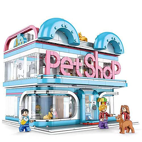 Tienda Mascotas con Luz, Kit Maquetas, Juguetes, Construcción Bloques, Regalo para Niñas y Niños 9 Años en Adelante.Compatible con Todas Las Marcas Principales