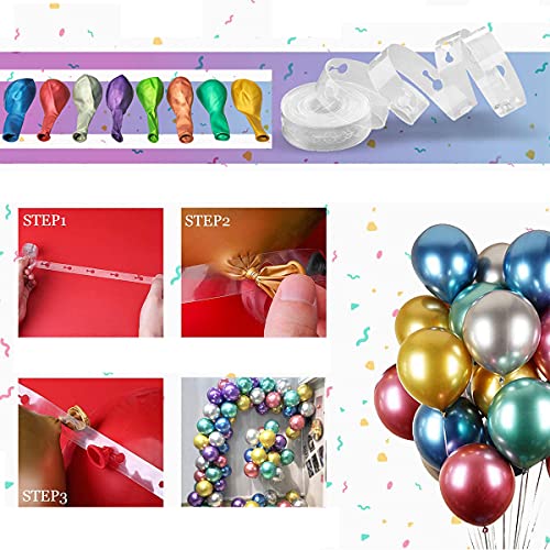 Tingz 100 Globos Metalizados de Color Mixto，Globo Metalicos，Globos Forma Redonda，Globo Látex para Fiestas de Cumpleaños, Bodas, Aniversarios y Celebracione.