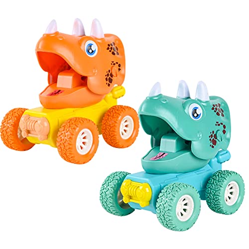 Tire Atrás Dinosaurio Coche Vehículos Animales Dinosaurios Favoritos Favoritos Fords Infantil Pull Back Monster Trucks Juguetes De Automóvil Para Niños Pequeños Niños 2pcs