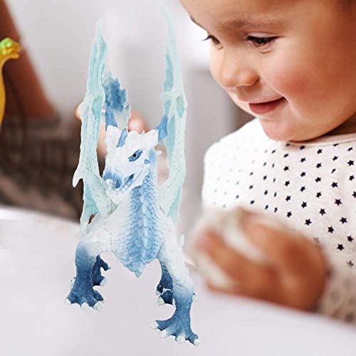 Tnfeeon Niños Niños Dragon Figure Model Tot, Plastic Figure Realistic Dragon Model Collection Juguete Educativo(Dragón de Hielo)