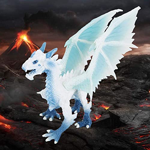 Tnfeeon Niños Niños Dragon Figure Model Tot, Plastic Figure Realistic Dragon Model Collection Juguete Educativo(Dragón de Hielo)