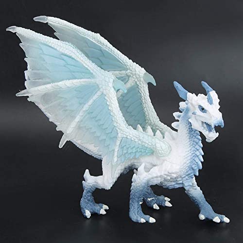 Tnfeeon Niños Niños Dragon Figure Model Tot, Plastic Figure Realistic Dragon Model Collection Juguete Educativo(Dragón de Hielo)