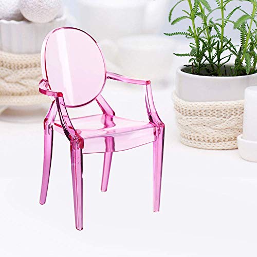 Tnfeeon Sillón de casa de muñecas, 1: 6 Simulación en Miniatura Silla de plástico Modelo de Muebles Muebles de casa de muñecas diminutos Modelo Accesorios de casa de muñecas para niños(Rojo)