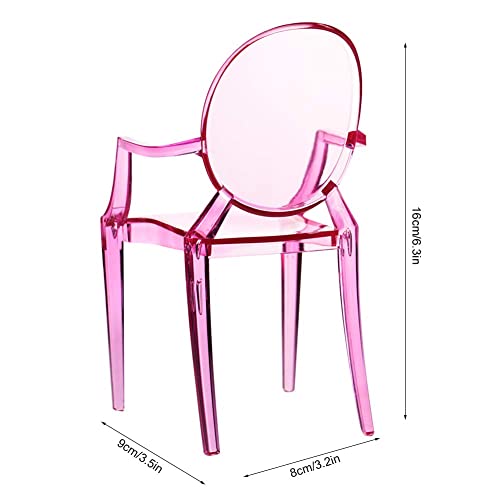 Tnfeeon Sillón de casa de muñecas, 1: 6 Simulación en Miniatura Silla de plástico Modelo de Muebles Muebles de casa de muñecas diminutos Modelo Accesorios de casa de muñecas para niños(Rojo)