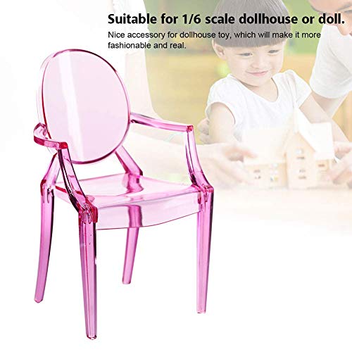 Tnfeeon Sillón de casa de muñecas, 1: 6 Simulación en Miniatura Silla de plástico Modelo de Muebles Muebles de casa de muñecas diminutos Modelo Accesorios de casa de muñecas para niños(Rojo)