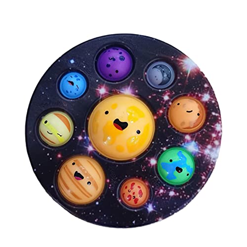 TNGXXWL 8 Planetas Pop Juguete Simple Dimple Sensorial Push Popping Juego Astronómico Fidget Juguetes Autismo Pop Juguete