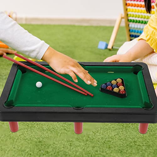 Toddmomy Mini Piscina Conjunto de Mesa Pequeños Juego de Billar con Bolas de Colores Bola Blanca Tacos de Billar Estante de Triángulo El Hogar Y La Oficina de Escritorio Juego de Billar