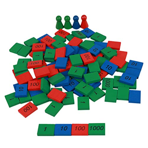 Tomaibaby 112Pcs Número de Madera Azulejos Scrabble Azulejos de Madera Scrabble Número Juego de Mesa Niños Montessori Juguete Educativo