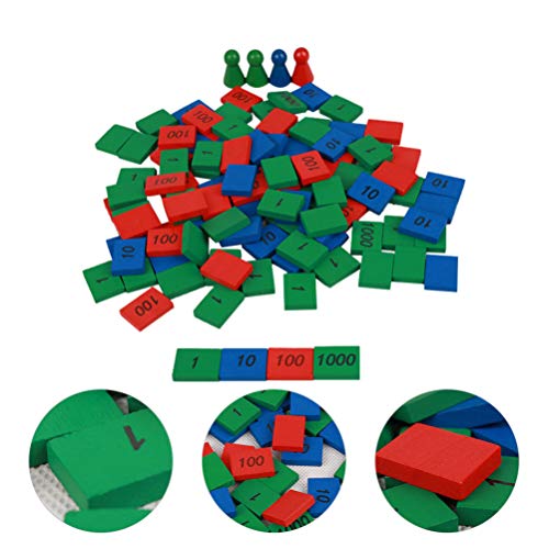 Tomaibaby 112Pcs Número de Madera Azulejos Scrabble Azulejos de Madera Scrabble Número Juego de Mesa Niños Montessori Juguete Educativo