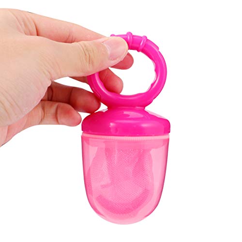 Tomaibaby Nibbler de Alimentos Chupete para Bebés Alimentador de Frutas Y Verduras Bolsa de Malla de Seguridad de Alimentación Durante Más de 6 Meses Uso para Bebés Rosa