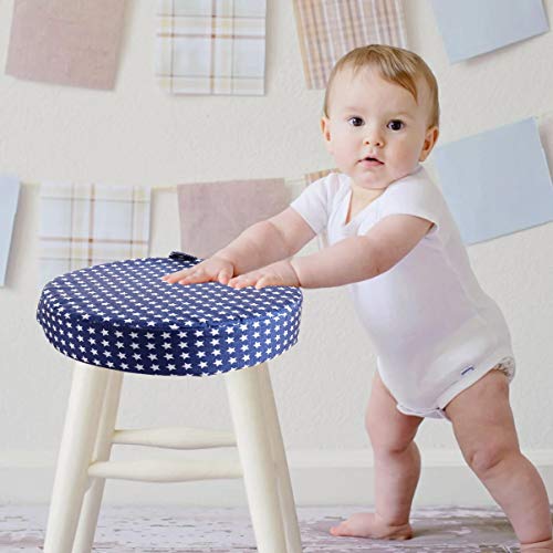 Tomaibaby Silla Creciente Cojín Bebé Niño Niños Infantil Silla de Comedor Redonda Portátil Asiento Elevador Estrella Lavable Silla Gruesa Almohadillas de Asiento Azul