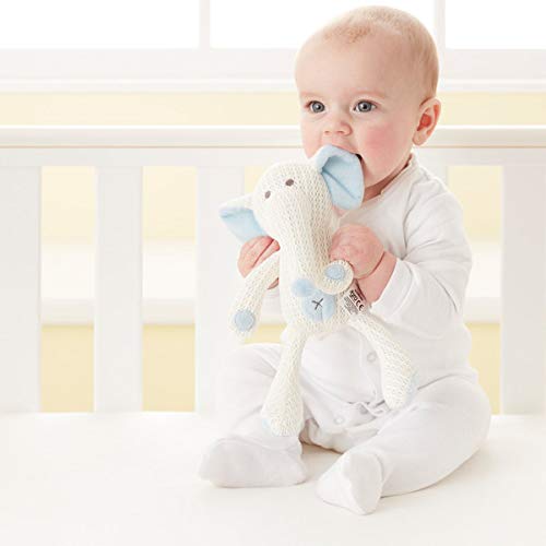 Tommee Tippee Peluche Hipoalergénico para Bébés, Juguete con Tejido Transpirable, 0+, Azul y Blanco, Eddy el Elefante