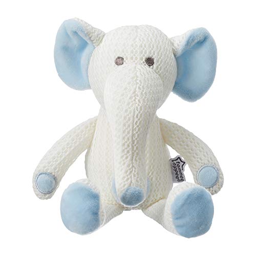 Tommee Tippee Peluche Hipoalergénico para Bébés, Juguete con Tejido Transpirable, 0+, Azul y Blanco, Eddy el Elefante