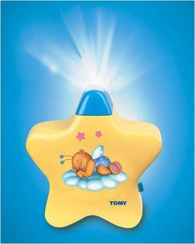 Tomy 40962 Lámpara Estrellita - Lámpara nocturna con proyector para niños, color amarillo