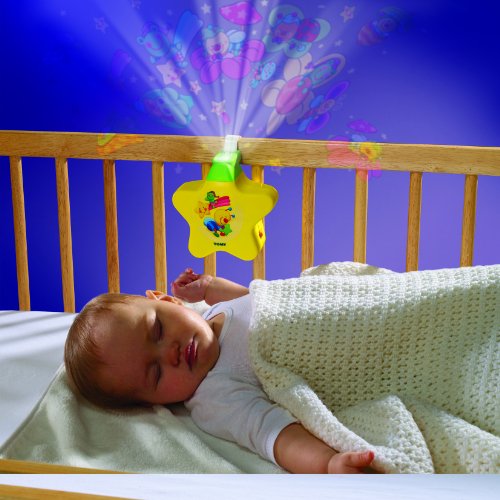 Tomy 40962 Lámpara Estrellita - Lámpara nocturna con proyector para niños, color amarillo