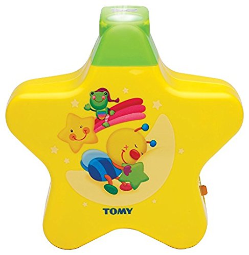 Tomy 40962 Lámpara Estrellita - Lámpara nocturna con proyector para niños, color amarillo