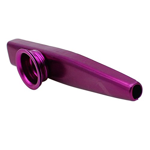 TOOGOO（R）) Kazoo Aleacion de Aluminio de Metal con 5pcs Regalos de Flauta Diafragma para Ninos Amantes de la Musica-Purpura