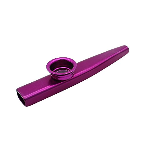 TOOGOO（R）) Kazoo Aleacion de Aluminio de Metal con 5pcs Regalos de Flauta Diafragma para Ninos Amantes de la Musica-Purpura