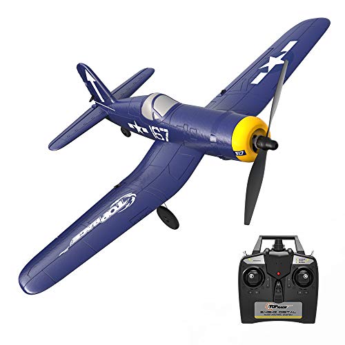 Top Race Rc Plane - Avión de control remoto de 4 canales listo para volar Rc Aviones para adultos, control remoto F4U Corsair con ahorro de hélice (TR-F4U)