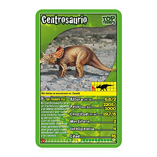 Top Trumps Dinosaurios - Juego de Cartas Educativo | Utiliza Tus conocimientos sobre Dinosaurios para Ganar - Versión en Español