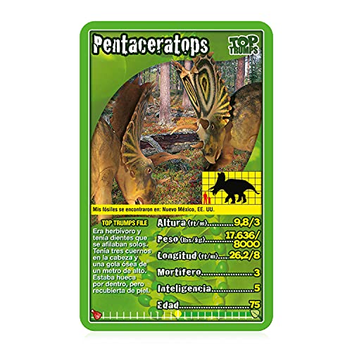 Top Trumps Dinosaurios - Juego de Cartas Educativo | Utiliza Tus conocimientos sobre Dinosaurios para Ganar - Versión en Español