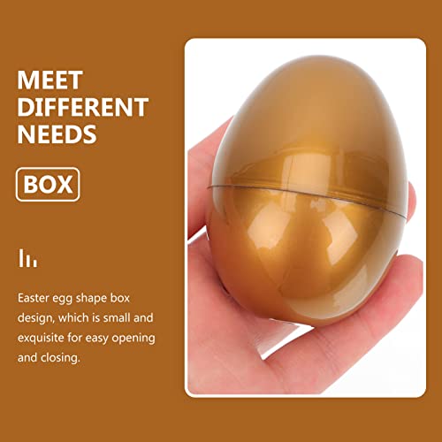 TOPBATHY 12 Unids Huevos de Oro de Pascua Huevos de Plástico Huevos Huecos Vacíos Caja de Regalo de La Sorpresa Niños Toys de La Cáscara de Huevo para La Boda Party Favor de La Canasta