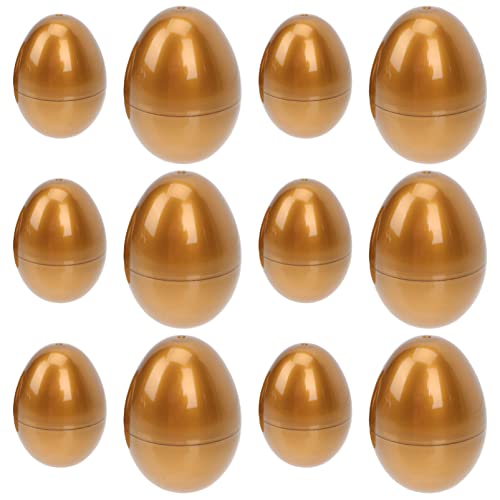 TOPBATHY 12 Unids Huevos de Oro de Pascua Huevos de Plástico Huevos Huecos Vacíos Caja de Regalo de La Sorpresa Niños Toys de La Cáscara de Huevo para La Boda Party Favor de La Canasta